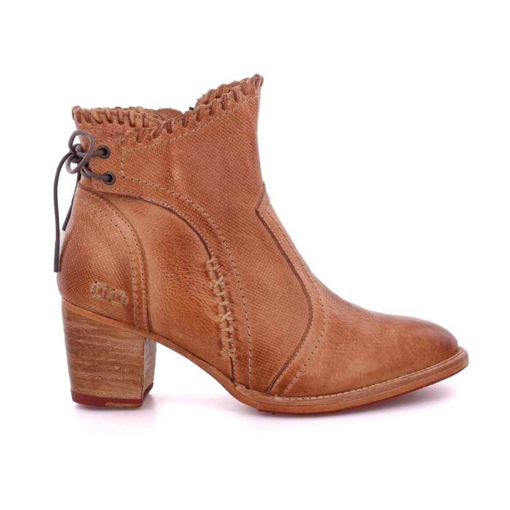 BED|STU Bia Women’s Tan Leather Ankle Booties Lace-Up Back Distressed Boho 10 40